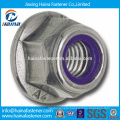 In Stock Made In China DIN6926 Carbon Steel/Stainless steel Prevailing torque type hexagon nylon lock nuts with flange